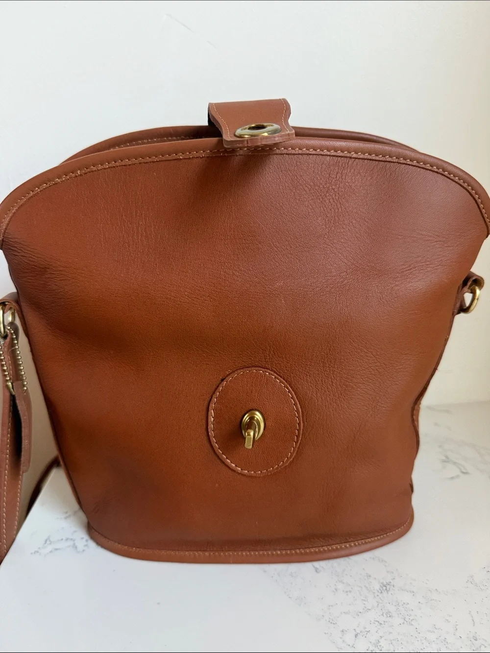 Vintage Coach Nottingham Brown Leather Binocular Crossbody Bag